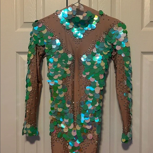 NWOT Mermaid Catsuit Bodysuit Unitard Aerial Circus Costume - Picture 8 of 16